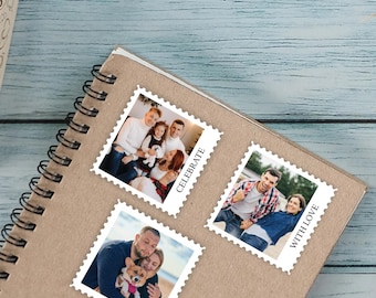 Personalised Photo Stamp Stickers | Custom Stamps, Personalised Stamps, Various sizes, Valentines Gift
