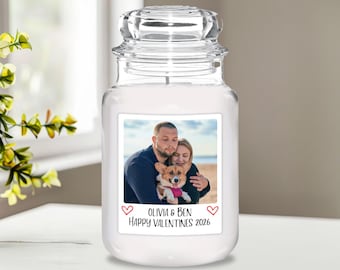 Personalised Valentine's Day Photo Candle Label | Custom Candle Photo Gift, Personalised Valentines Gift, Custom polaroid photo Stickers