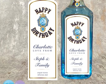 Personalised Gin Label: Special Birthday Gift, Custom Text