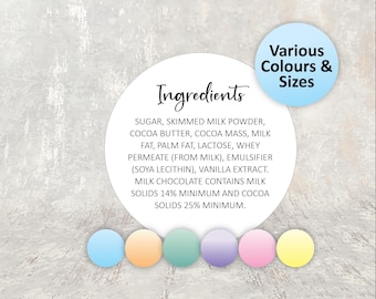 Personalised Ingredient Labels For Business Products - Circle Self Adhesive Stickers