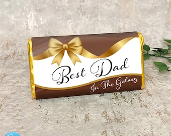 Best Dad Chocolate Bar Personalised Gift - Best Dad In The Galaxy - Chocolate Hamper - Gift Box - Fun Galaxy - Custom Text - Christmas Idea