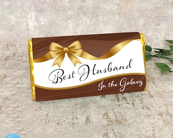 Best Husband Chocolate Bar Personalised Gift - Best Husband In The Galaxy - Fun Hamper Galaxy - Valentines Day / Anniversary / Christmas