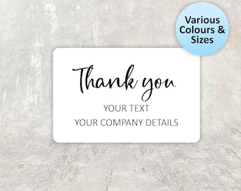 Personalised Thank You Labels For Business Products - Rectangle Self Adhesive Stickers - Handmade Labels
