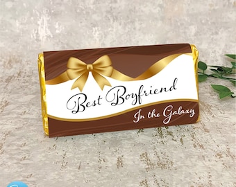 Best Boyfriend Chocolate Bar Personalised Gift - Best Boyfriend In The Galaxy - Fun Hamper Galaxy Chocolate - Valentines Day / Anniversary