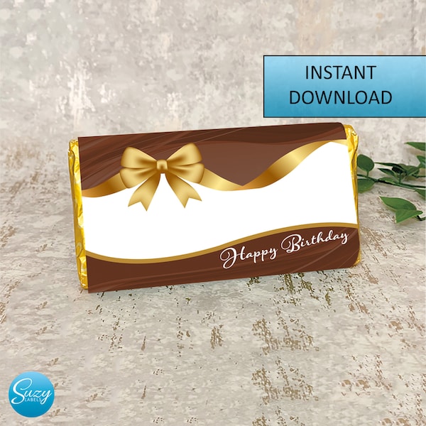 Personalised Gift Chocolate Wrapper Printable Download, Perfect Birthday Gift For Him and Her