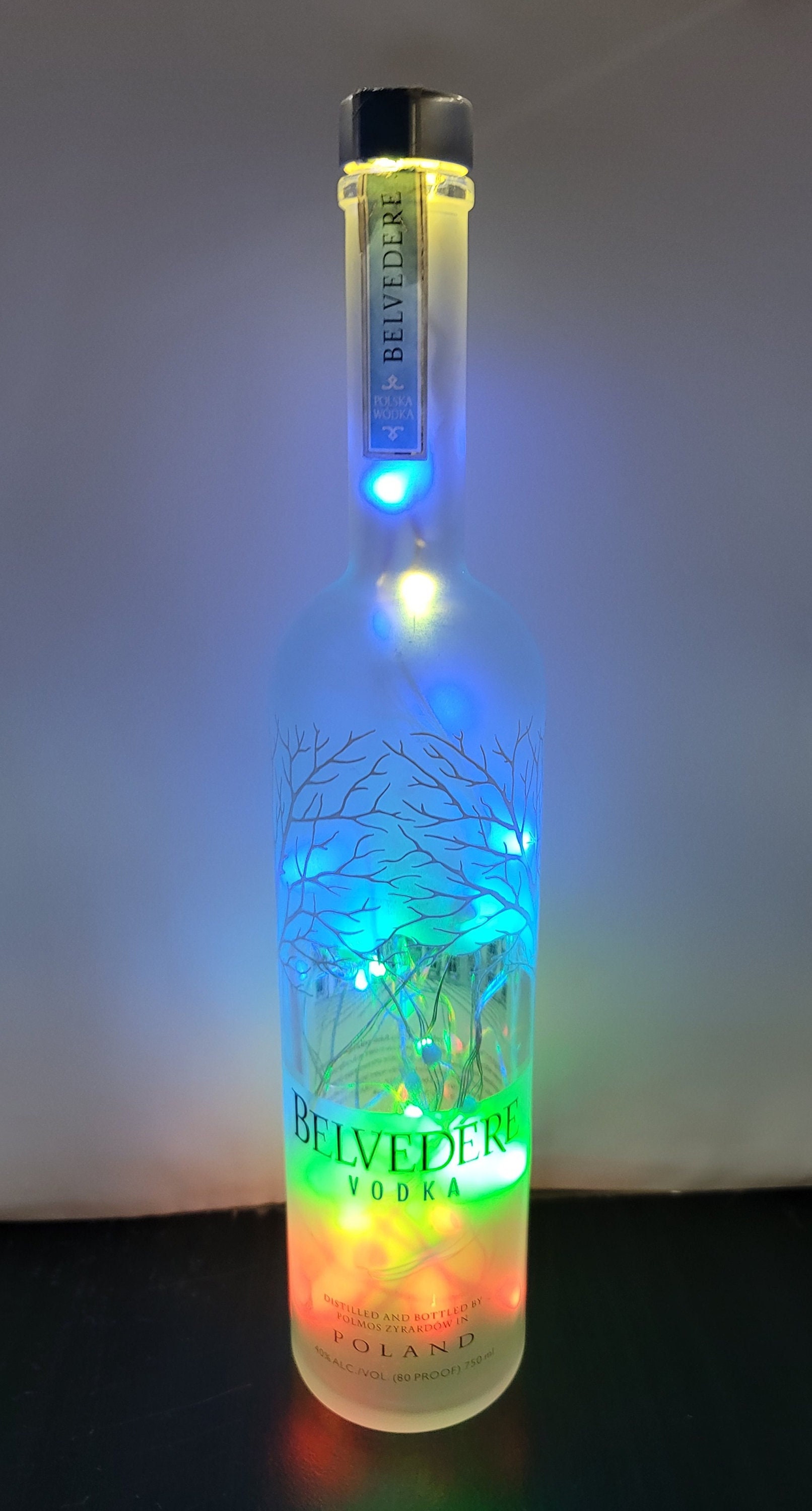 Belvedere Liquor Bottle Light Decor. Bar Den - Etsy