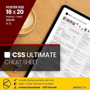 CSS Ultimate Cheat Sheet (Light + Dark PDF)