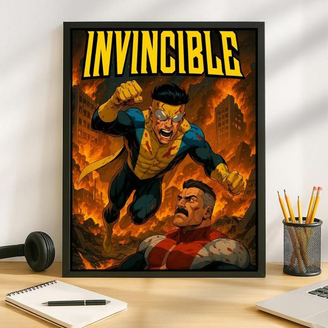 Invincible Mark Grayson & Omni-man Poster β Comics Superhero Poster ...
