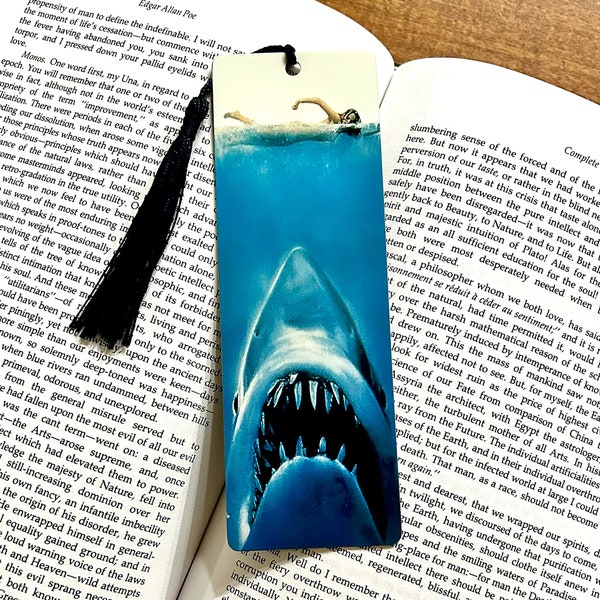 Jaws Bookmark 2x6 Metal Aluminum Horror Movie Gift Idea