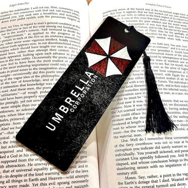 Umbrella Corp Bookmark 2x6 Metal Aluminum Horror Movie Resident Evil Book marks