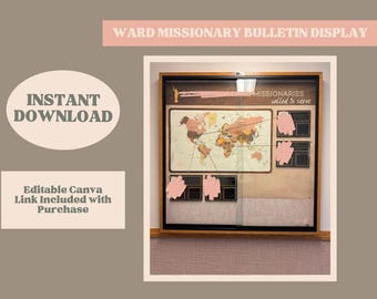 Póster personalizable para boletín misional de barrio / Misioneros Santos de los Últimos Días / Descarga digital / Exhibición de 46” para pasillos / Placas misionales