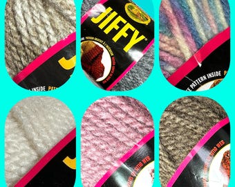 LION BRAND JIFFY Yarn - 5 Color Options -  Knitting Crochet Crafts