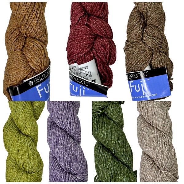 BERROCO FUJI Yarn - 50gms 125yds - Silk / Cotton / Rayon / Nylon - 7 Color Choices