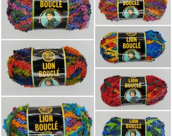 LION BRAND BOUCLE Yarn - 70gr  57 yards - 6  color choices Knitting Crochet