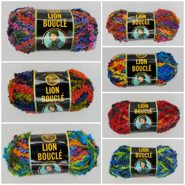 LION BRAND BOUCLE Yarn - 70gr  57 yards - 6  color choices Knitting Crochet