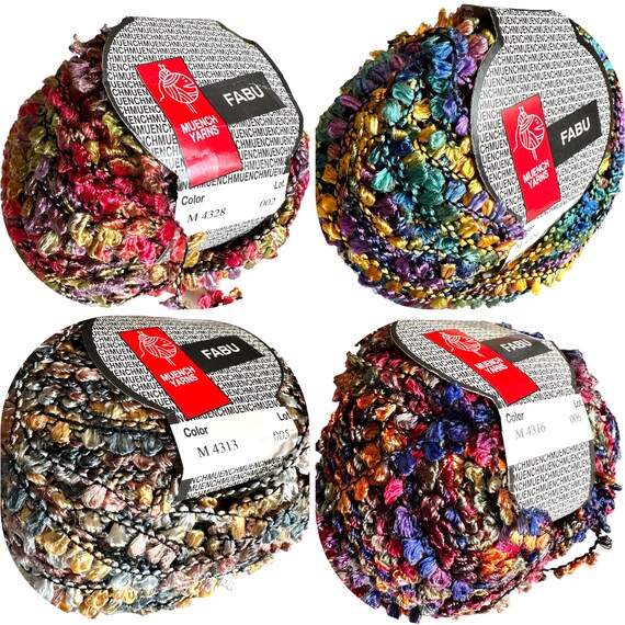 Fabu by Muench Yarns - 50gms 79yds - Rayon/Polyester - 4 Color Choices - Vintage Yarn Destash - Knitting Crochet