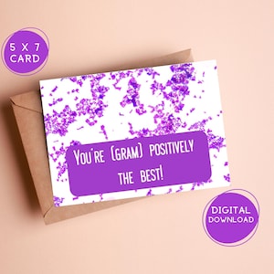 Eres (Gram) positivamente la mejor tarjeta. Tarjeta imprimible. Tarjeta 5x7. Humor de laboratorio. Tarjeta para técnicos de laboratorio, técnicos médicos, científicos de laboratorio, etc.