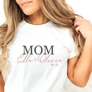 Mom t-shirts, with customizable  kids name and established year, mom gift, mother&#39;s day gift