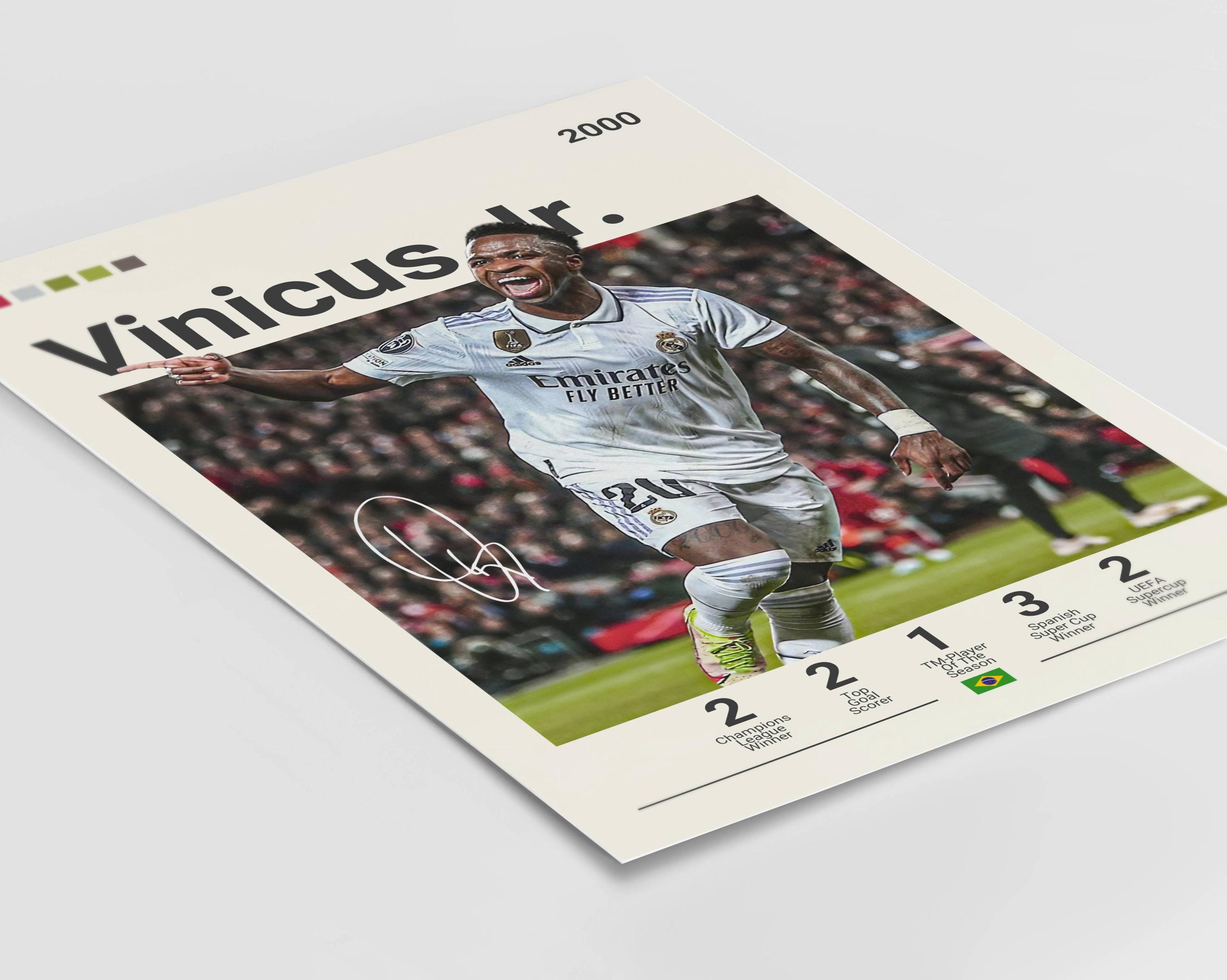 Vinicius Poster, Real Madrid Print, Vinicius Fan Gift, Soccer Gifts ...