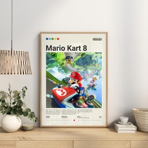 Mario Kart 8 Poster, Mario Fan Gift, Mario Poster, Video Game Poster ...