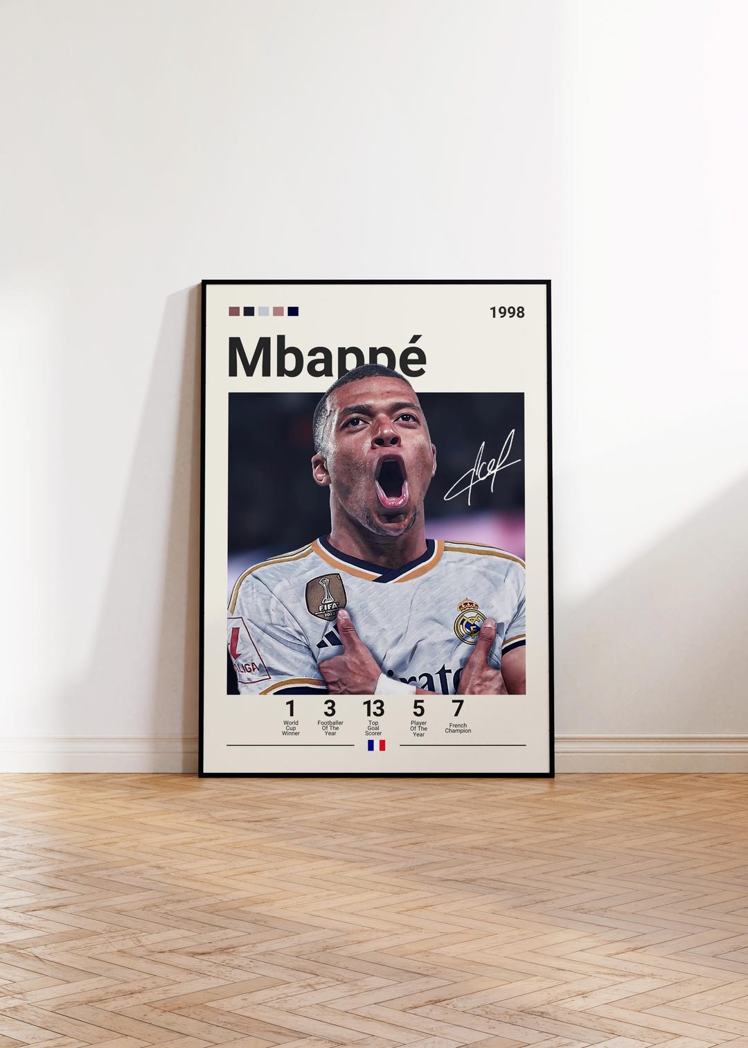 Kylian Mbappe Poster, Real Madrid Print, Mbappe Fan Gift, Soccer Gifts