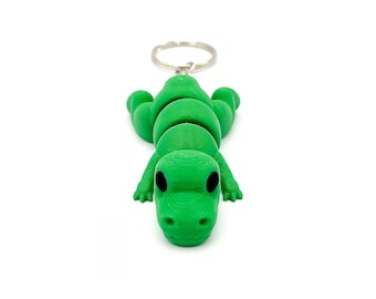 3D Printed Articulated Baby T-Rex Keychain - Custom Color Dinosaur Gift