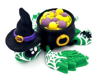 Witch Turtle Fidget Toy: 3D Printed Pumpkin Sea Turtle
