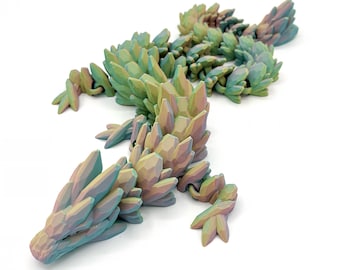 Gemstone Dragon | Colorful Articulating 3D Printed Dragon Fidget Toy