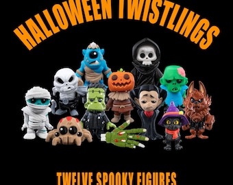 Halloween Twistlings – 12 Spooky Monster Figures | Poseable Halloween Toys
