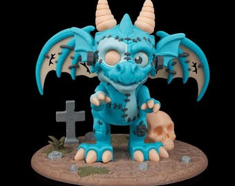 The Reassembled Dragon - 3D Printed Articulating Halloween Frankenstein Toy