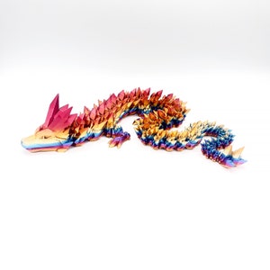 Mystery Large Dragon - 3D Printed, articulated dragon, Crystal Dragon, Fidget toy