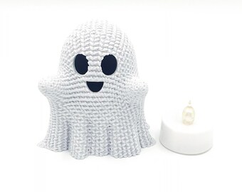 Handcrafted Crochet Ghost 3D Printed Halloween Home Decor Fall Decoration
