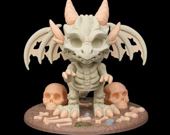 The Bone Wing Dragon - 3D Printed Articulating Halloween Skeleton Toy