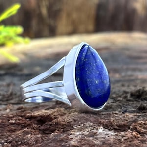 Lapis Lazuli Ring, Handgemachter Ring, 92.5% Sterling Silber Ring, Lapis Silber Ring, 925 Massiv Sterling Silber Ring, Boho Ring, Ring für Frauen