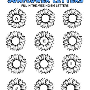 Fill in the Sunflowers with Big Missing Letters