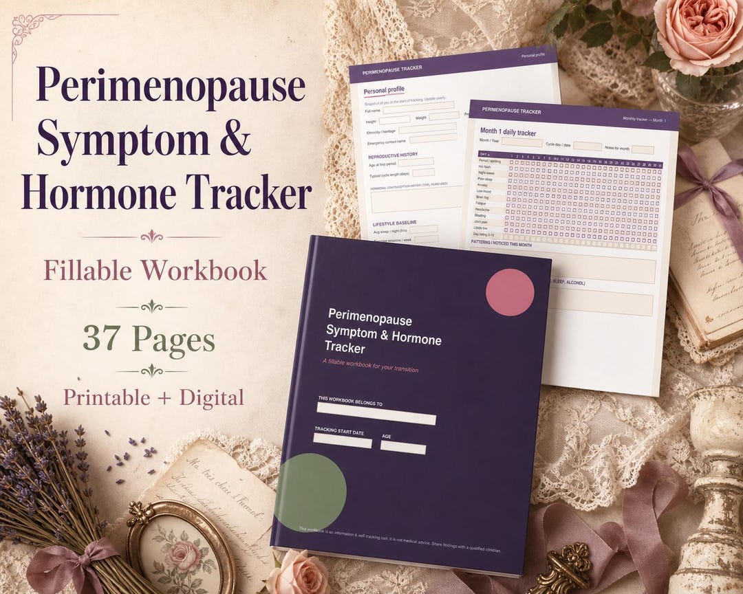Perimenopause Symptom Hormone Tracker, Mood Sleep Log (fillable PDF) - Etsy
