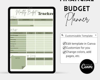 Financial Budget Planner | Monthly Budget Tracker, Savings Tracker, Debt Repayment, Savings Challenge, Yearly Financial Planner