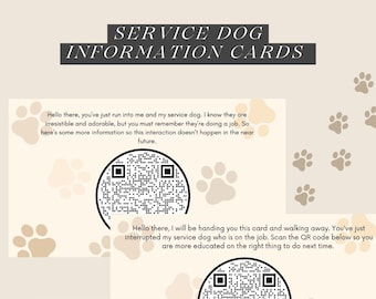 Printable ADA Service Dog Rights Information Card Etsy