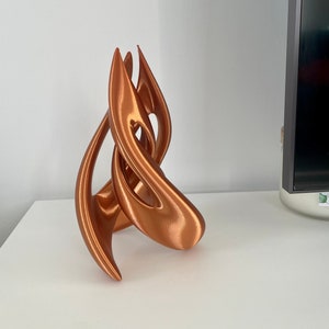 Unique ornament - abstract copper effect home decor - modern art - fire accent