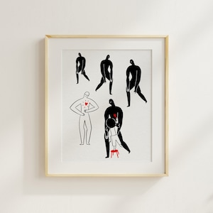 Poster "Bambino che dona cuori" - Opera d'arte ispirata al metodo Montessori, apprendimento emotivo, arte dell'amore, decorazione per la cameretta dei bambini, 20 x 25 cm, 40 x 50 cm