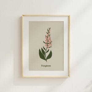 Stampa digitale - Stampa floreale illustrata a mano, illustrazione botanica, arte floreale, decorazione murale per bambini, decorazioni per la scuola materna Montessori