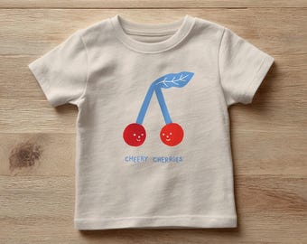 Cheery Cherries Toddler T-Shirt: 100% Cotton Unisex Kids Tee