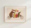 Animal Bike Parade - Fun & Colorful Illustration, Nursery Print, Playroom Decor for Kids, Montessori Animals Print, Handmade Imagination Art product logo