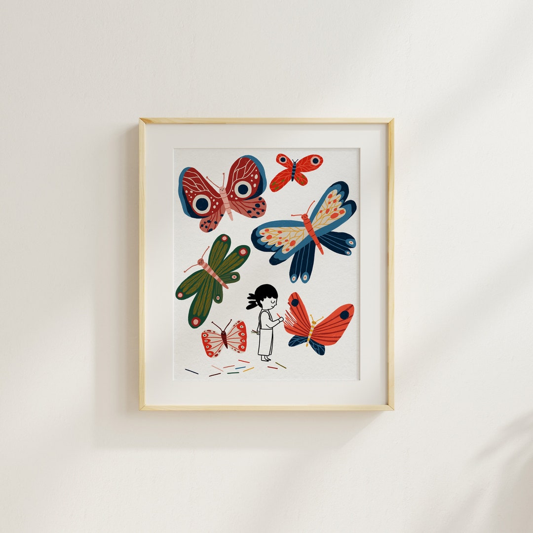 Colourful Butterflies Montessori Poster Butterfly Prints Etsy