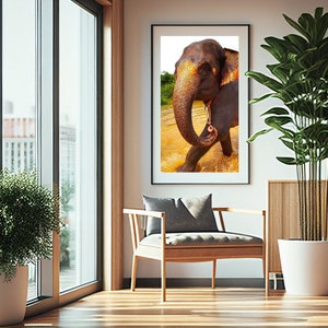 Asian Elephant Wall Art Thailand Nursery Room Decor Digital Printable