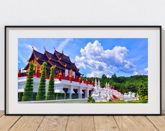 Thai Temple Wall Art Digital Print Download Grand Pavillion Chiang Mai Thailand