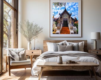 Thai Temple Wall Art Zen Room Decor Digital Printable Download Chiang Mai