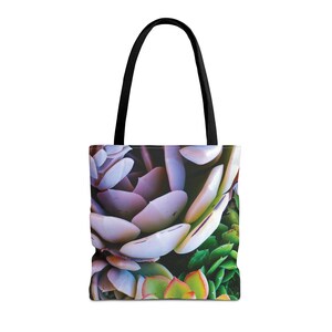 Succulent Garden Tote Bag, Eco-Friendly Reusable Shopping Bag, Floral Gift for Plant Lovers, Perfect for Groceries, Beach, Travel