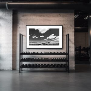 Painted Desert Road Black and White Pinnacle Sky Clouds Printable Wall Art Room Decor