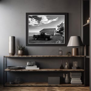Farmhouse Old Ford Truck Digital Print Wall Art Printable Black and White  Download